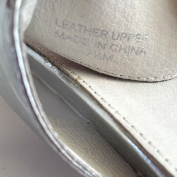 J Slides Edie Sandals Silver Leather Platform Slip On Double Strap in Size 7.5 - Picture 15 of 15